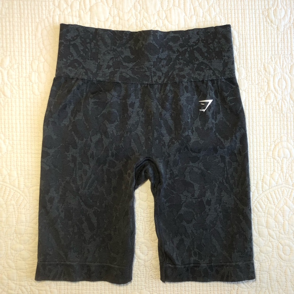 GYMSHARK Women’s Urban Grey/Black Adapt Animal Seamless Cycling Shorts Small